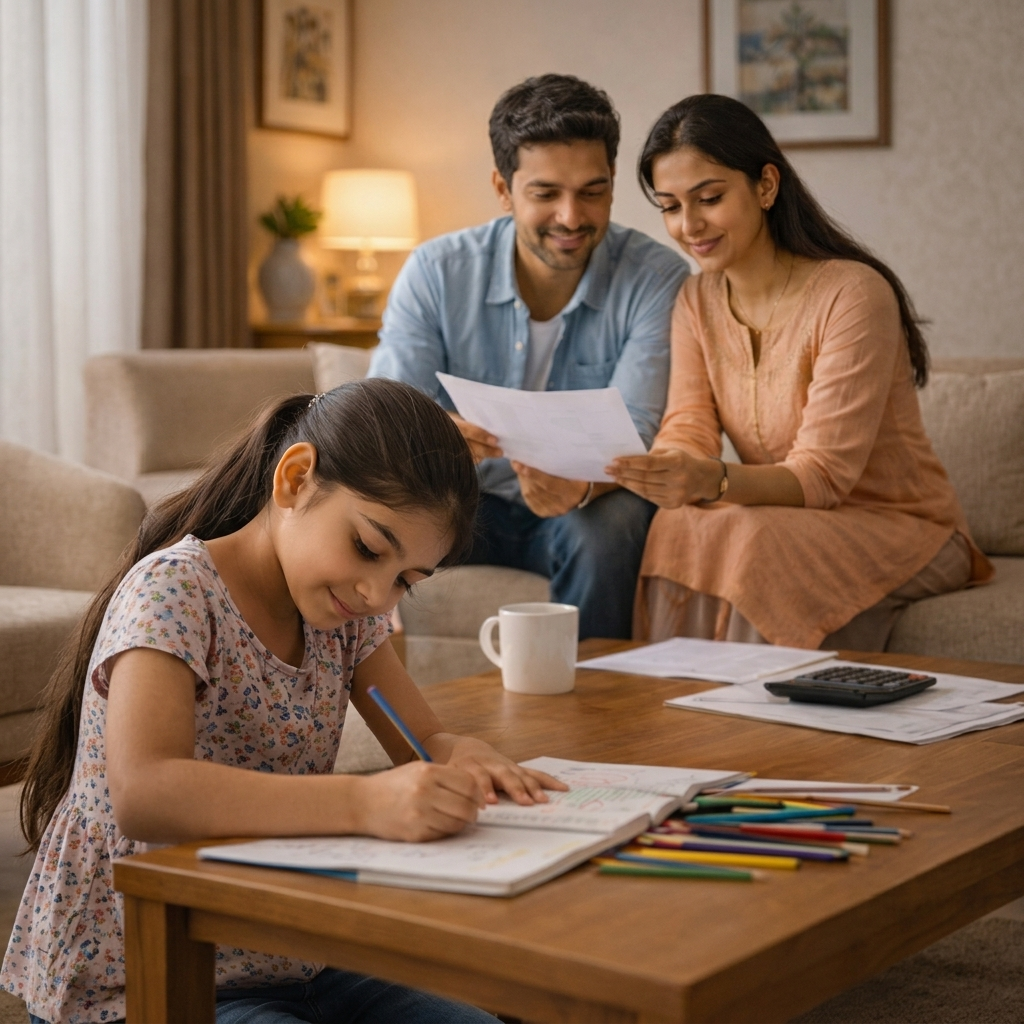 Indian family at home